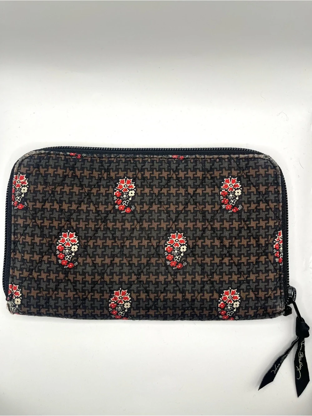 Vera Bradley retired “Houndstooth Flower” Zip Wallet